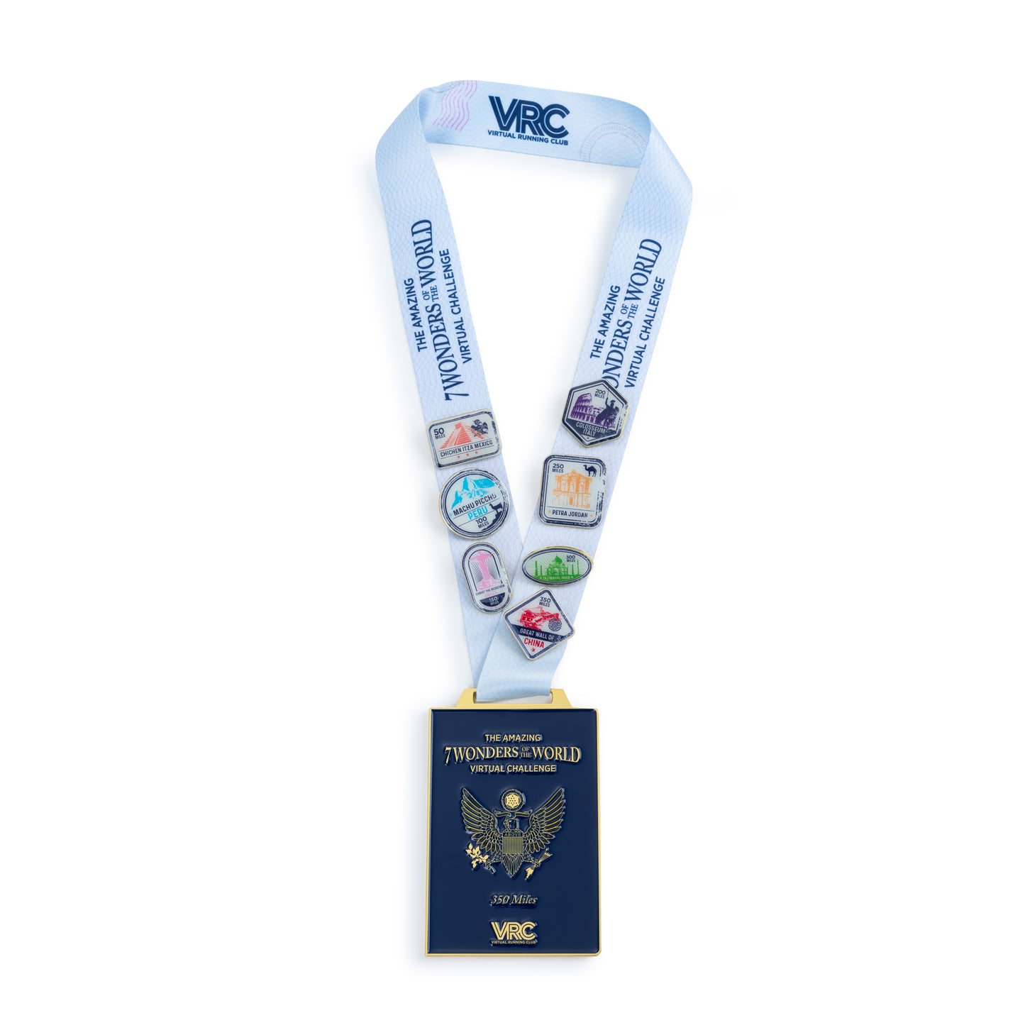 Last Chance: The Amazing 7 Wonders of the World Fitness Challenge Medal & Pins Bundle