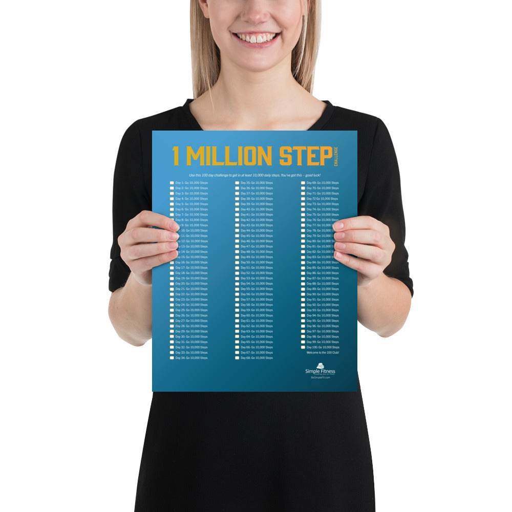 One Million Step Challenge Tracker Poster - Unstructured