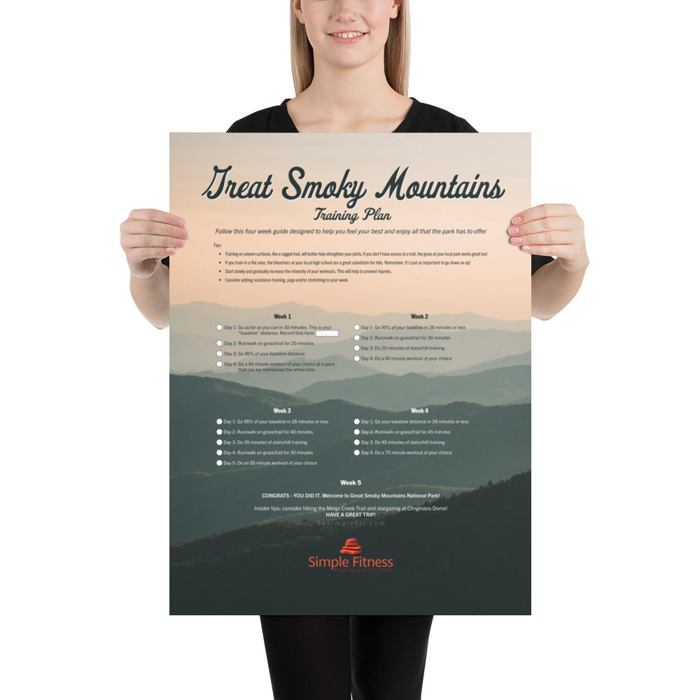 Great Smoky Mountains National Park Training Plan Poster