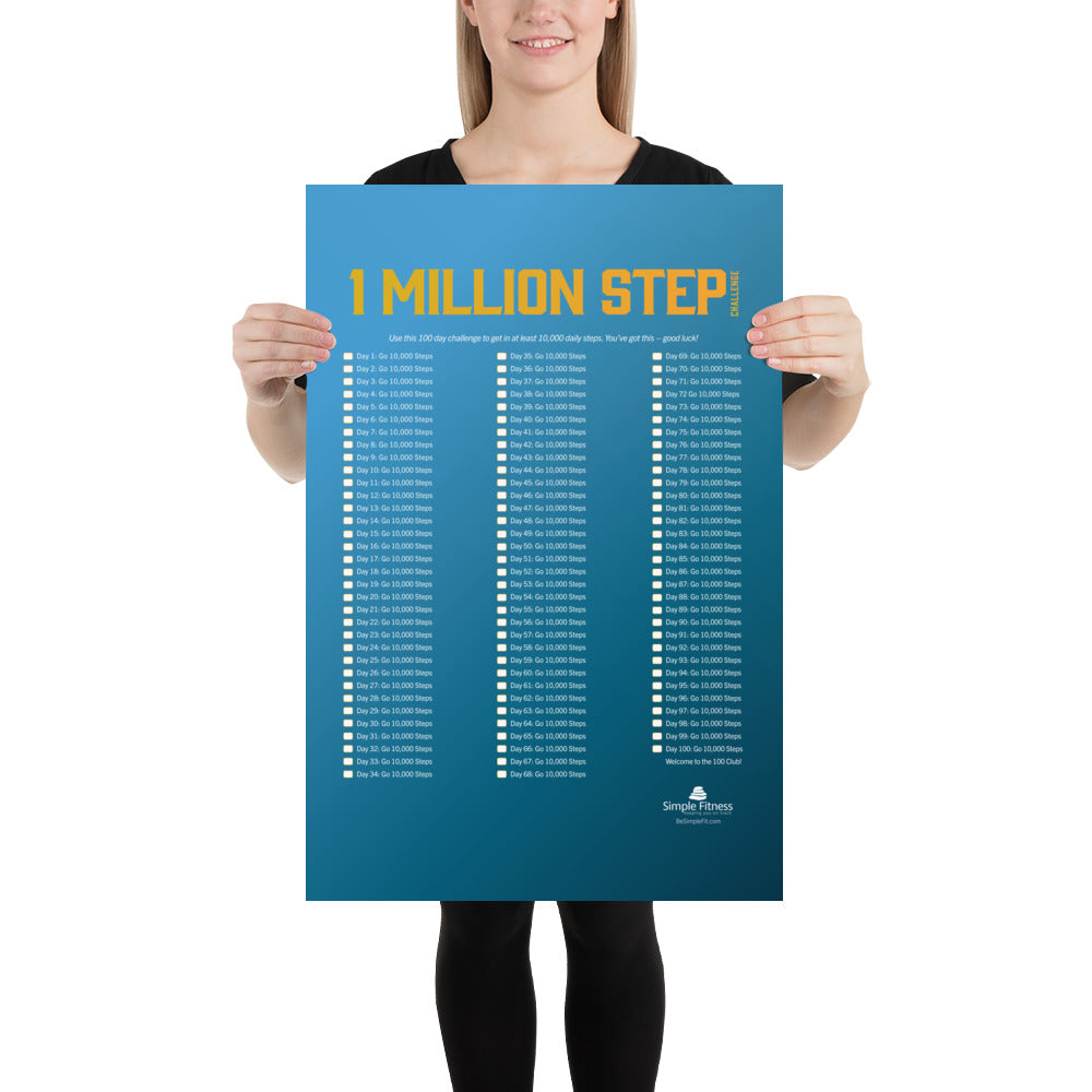 One Million Step Challenge Tracker Poster - Unstructured
