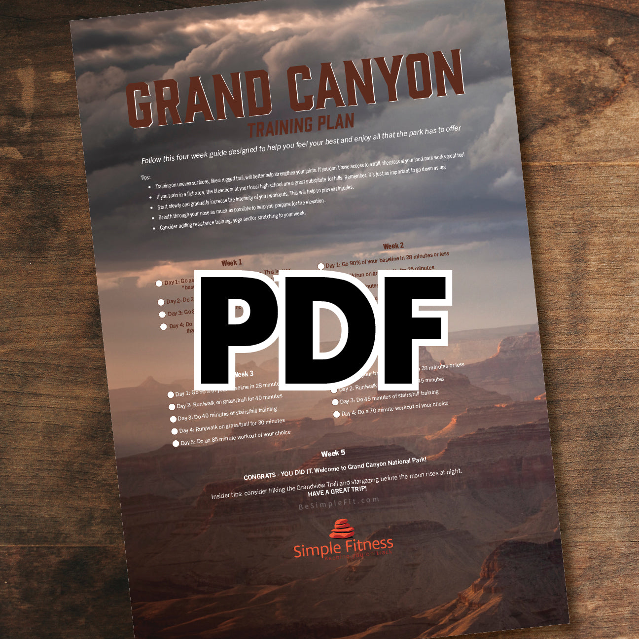 Grand Canyon National Park Training Plan Poster