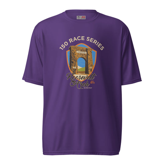 Performance Athletic Roosevelt Arch 5K/10K/Half - 150 Years of Yellowstone Tee