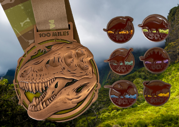 Last Chance: Dino-Might Challenge Medal & Pins Bundle