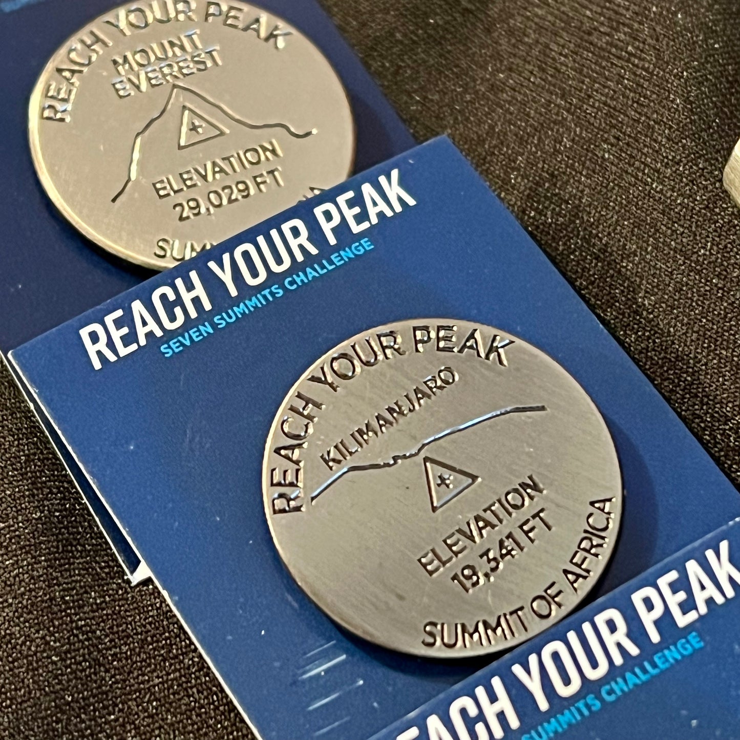 Reach Your Peak 7 Summits Challenge Medal & Pins Bundle