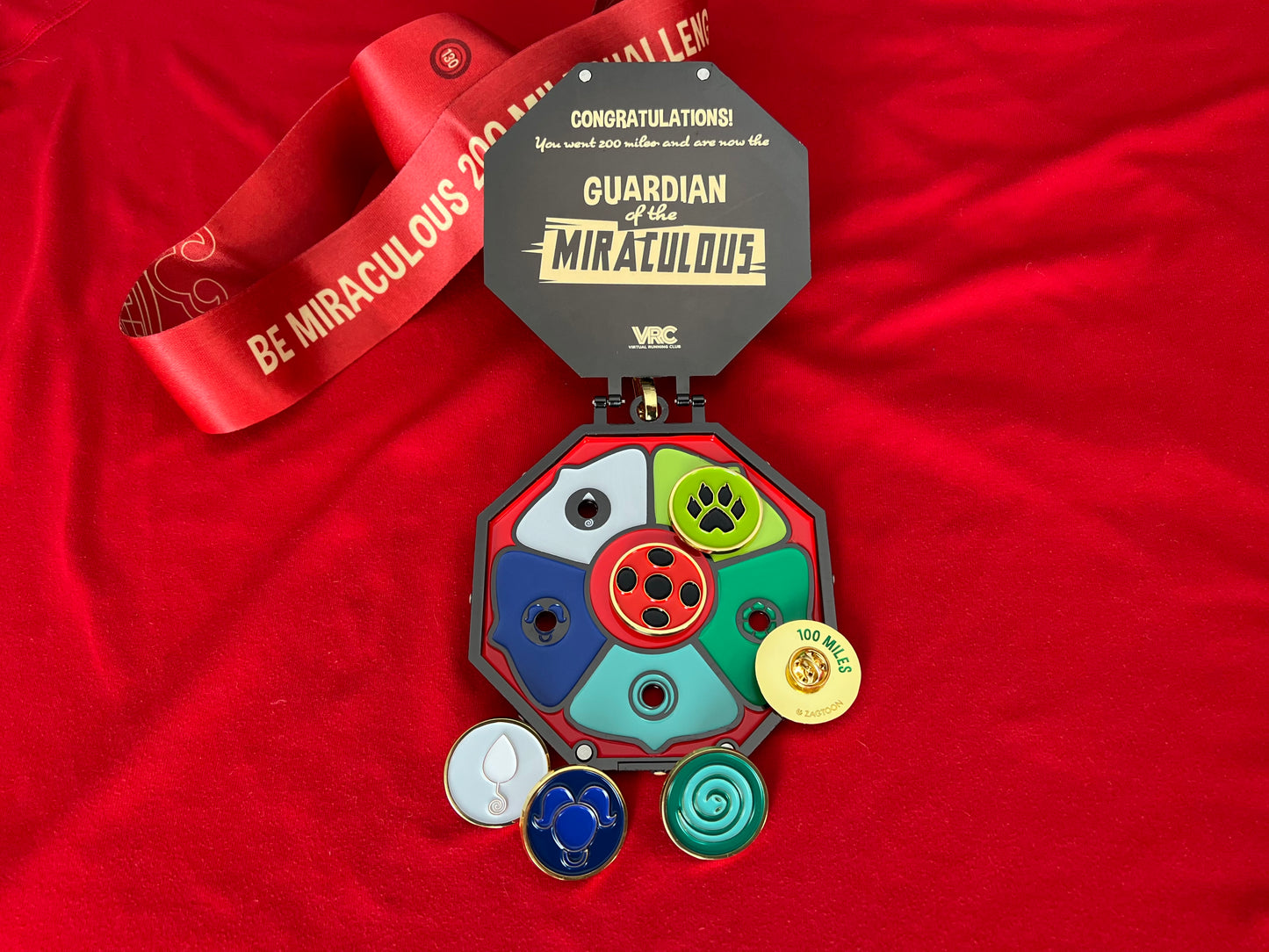 Last Chance: Be Miraculous 200 Mile Challenge Medal & Pins Bundle