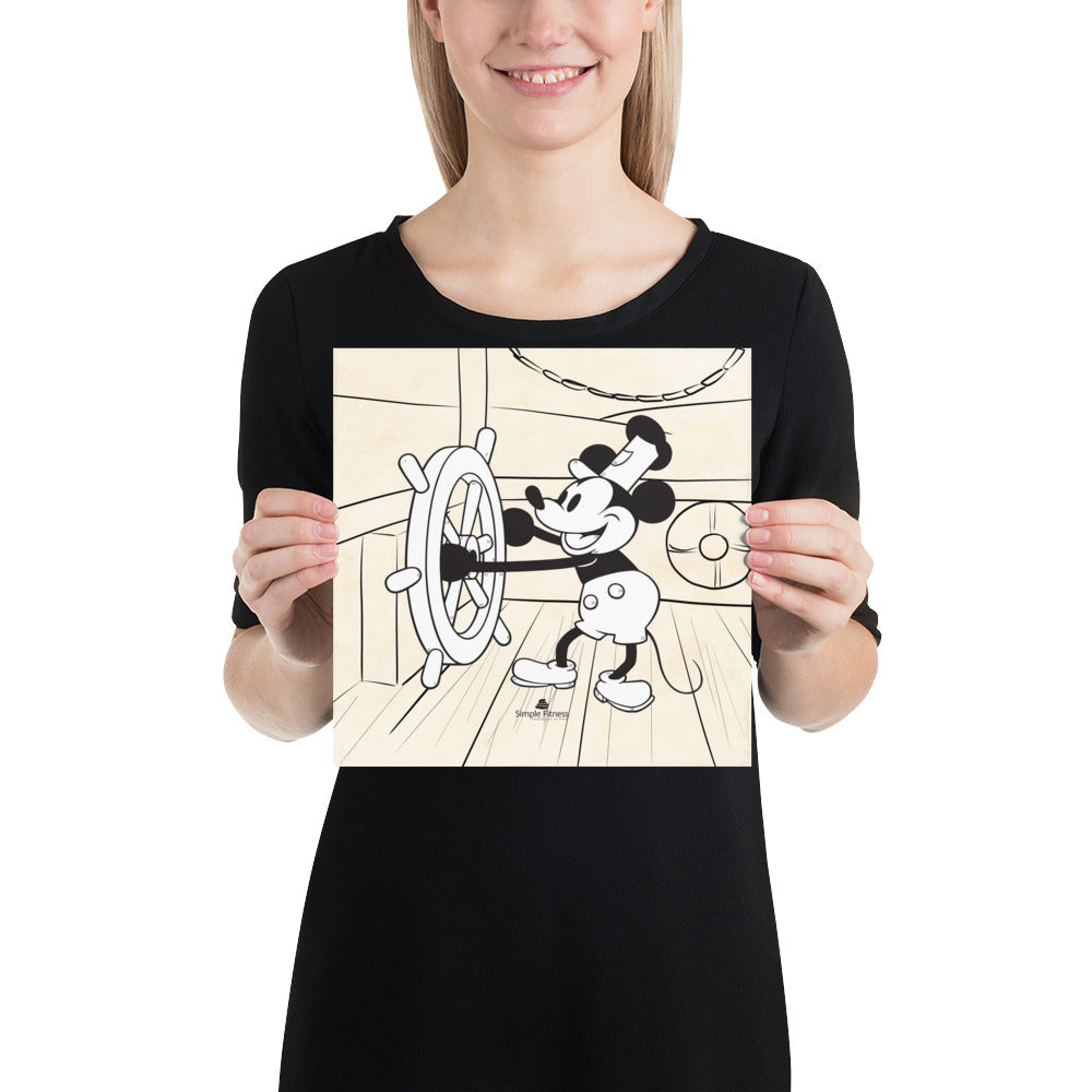 Mickey Mouse - Steamboat Willie 30X Fitness By Numbers Poster
