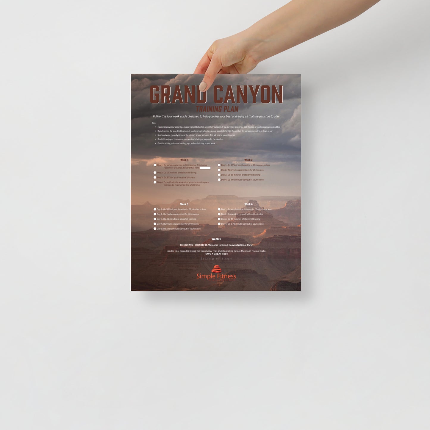 Grand Canyon National Park Training Plan Poster