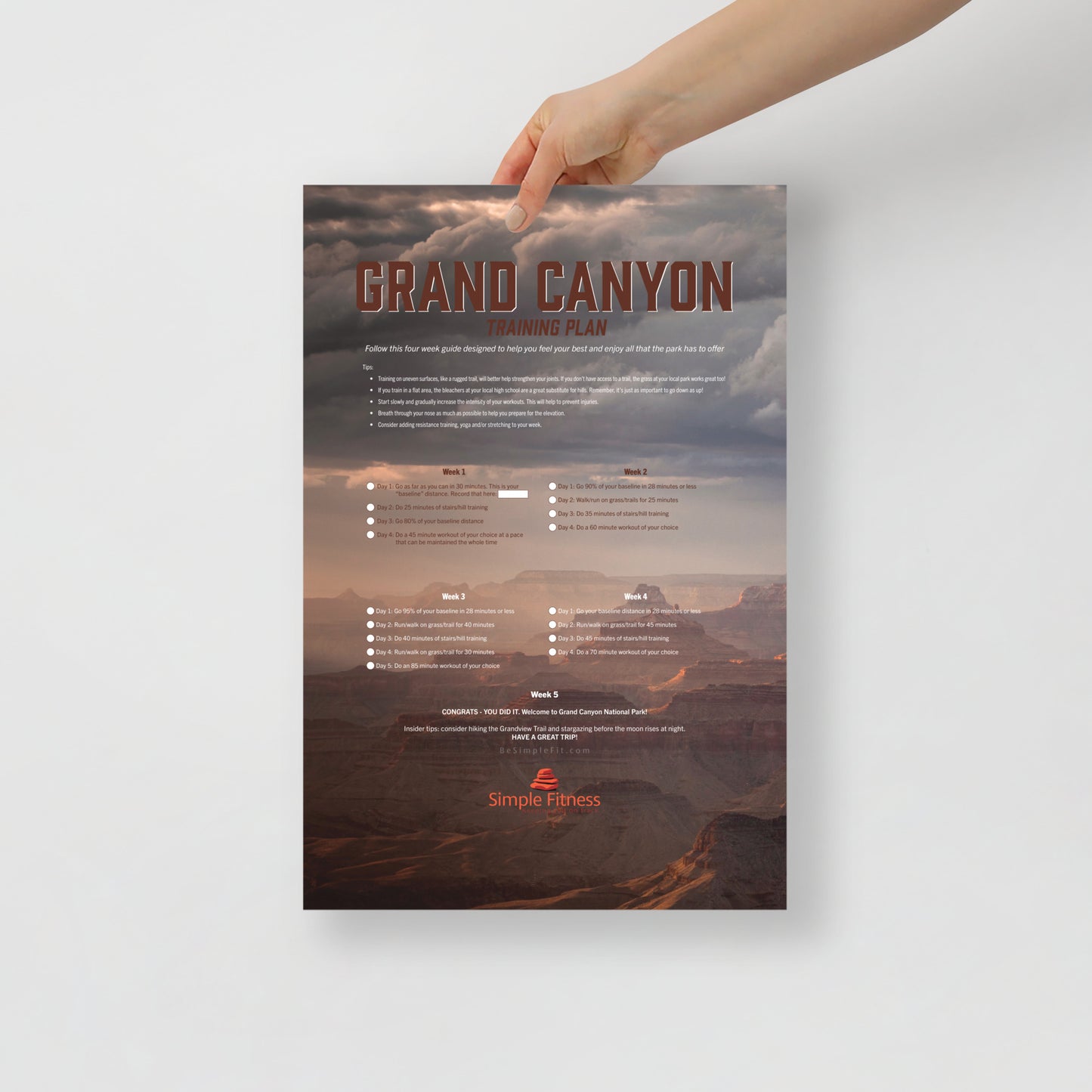 Grand Canyon National Park Training Plan Poster