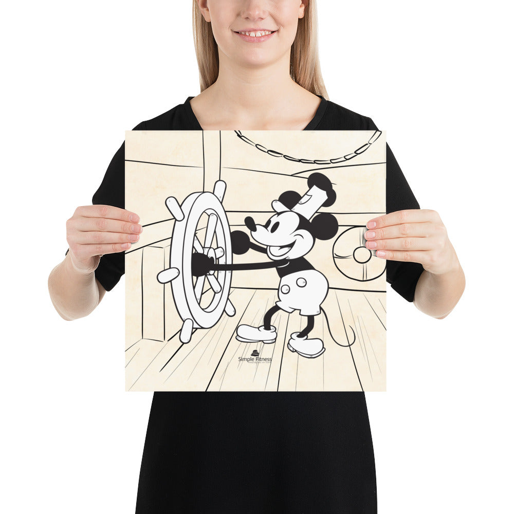 Mickey Mouse - Steamboat Willie 30X Fitness By Numbers Poster