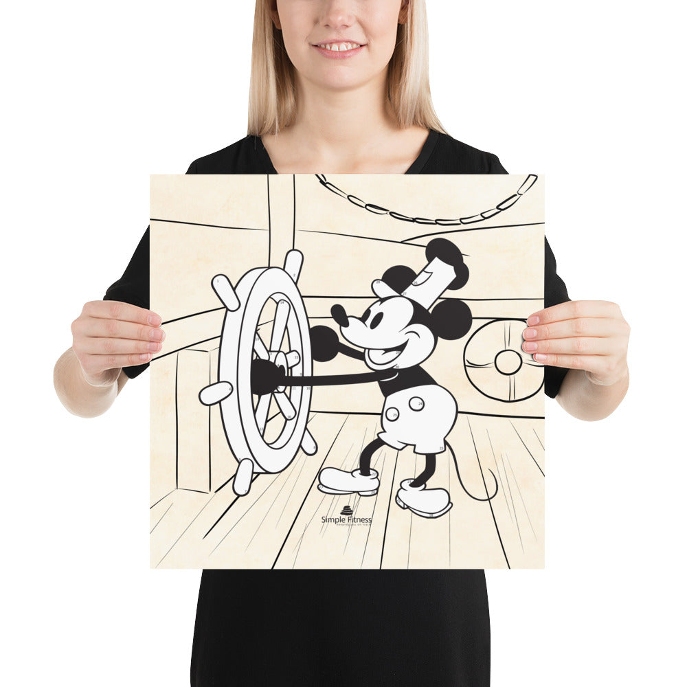 Mickey Mouse - Steamboat Willie 30X Fitness By Numbers Poster