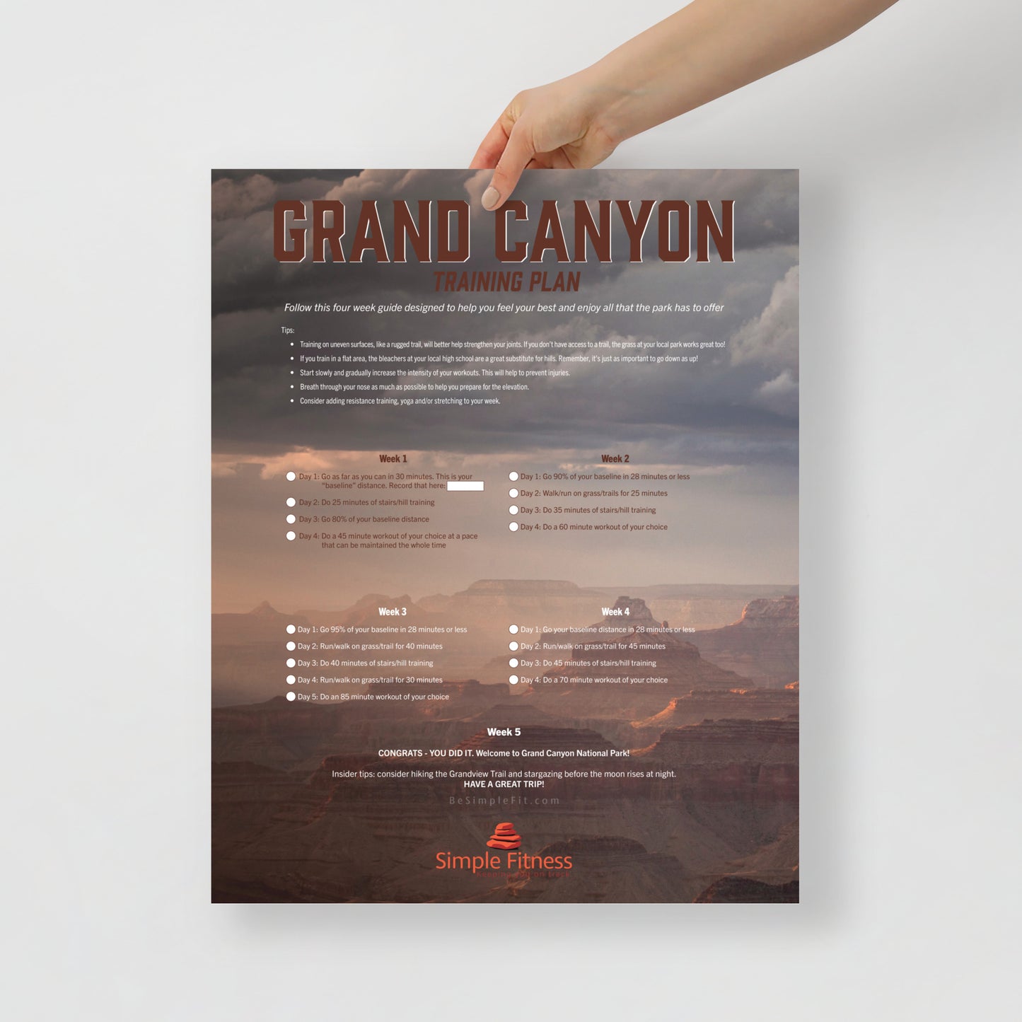 Grand Canyon National Park Training Plan Poster