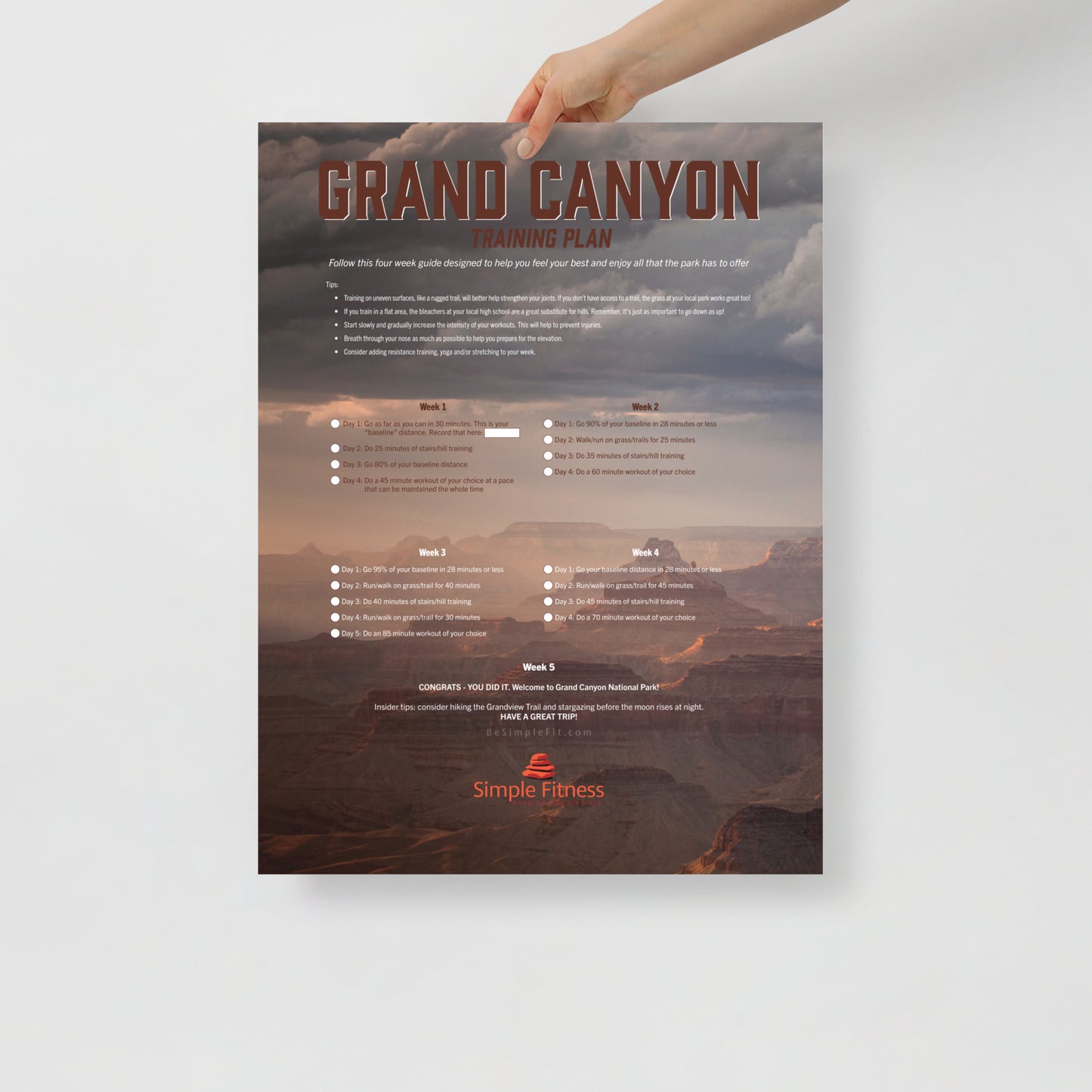 Grand Canyon National Park Training Plan Poster