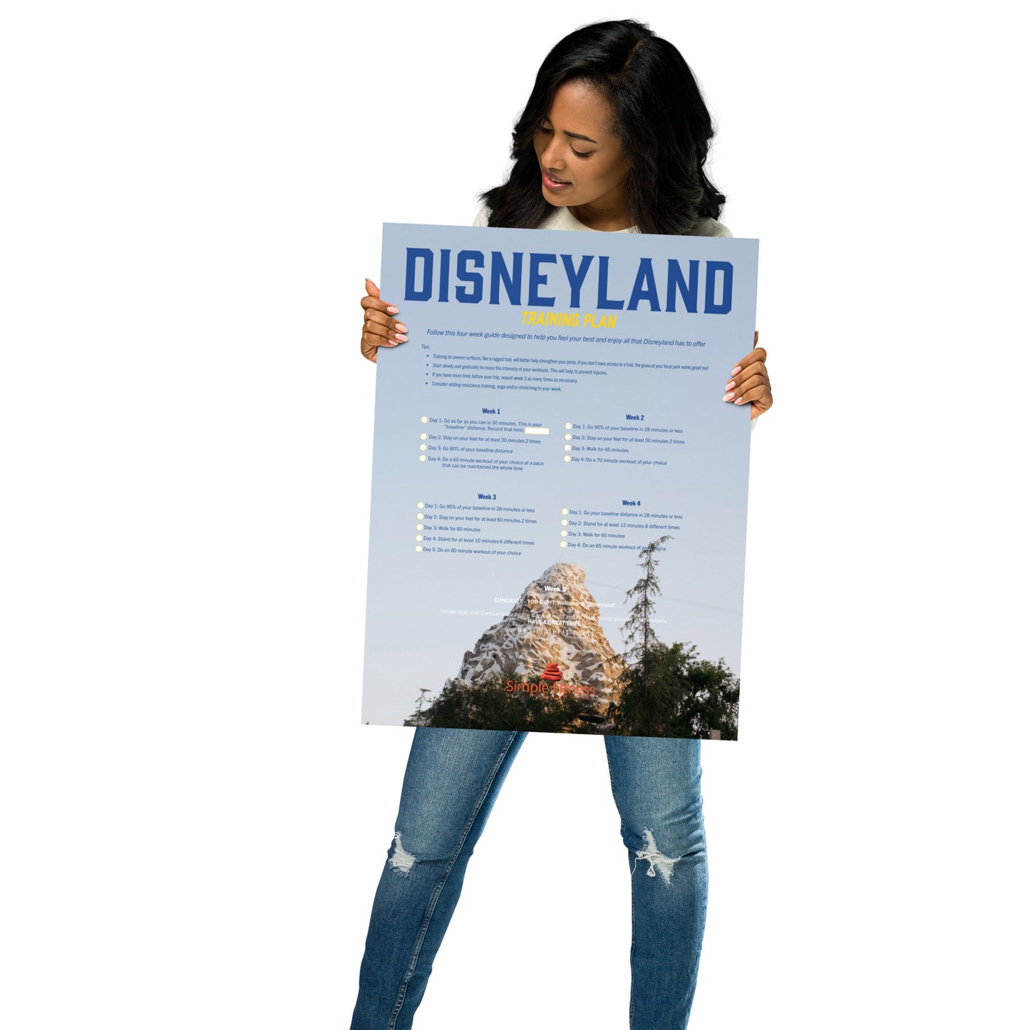 Disneyland Trip Training Plan Poster