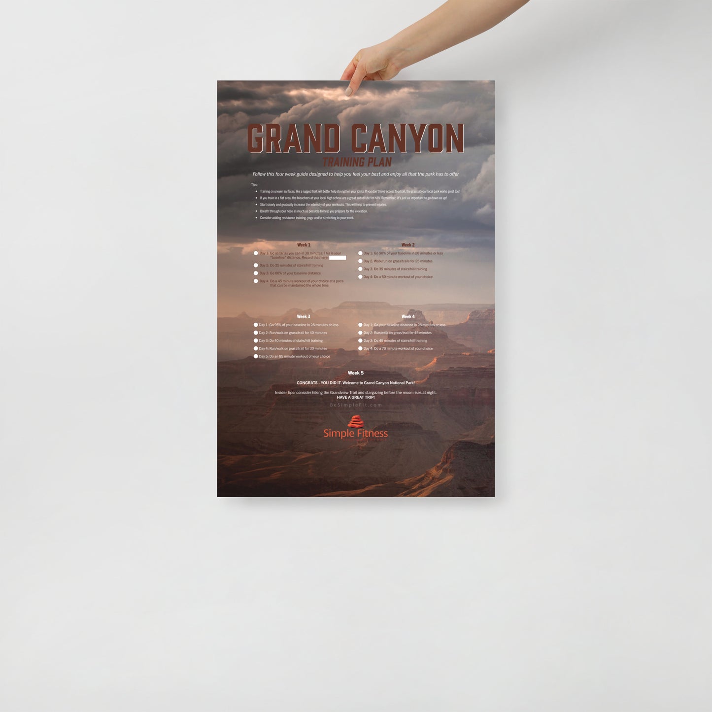 Grand Canyon National Park Training Plan Poster