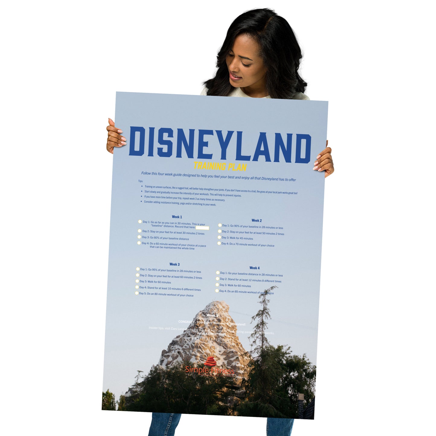 Disneyland Trip Training Plan Poster