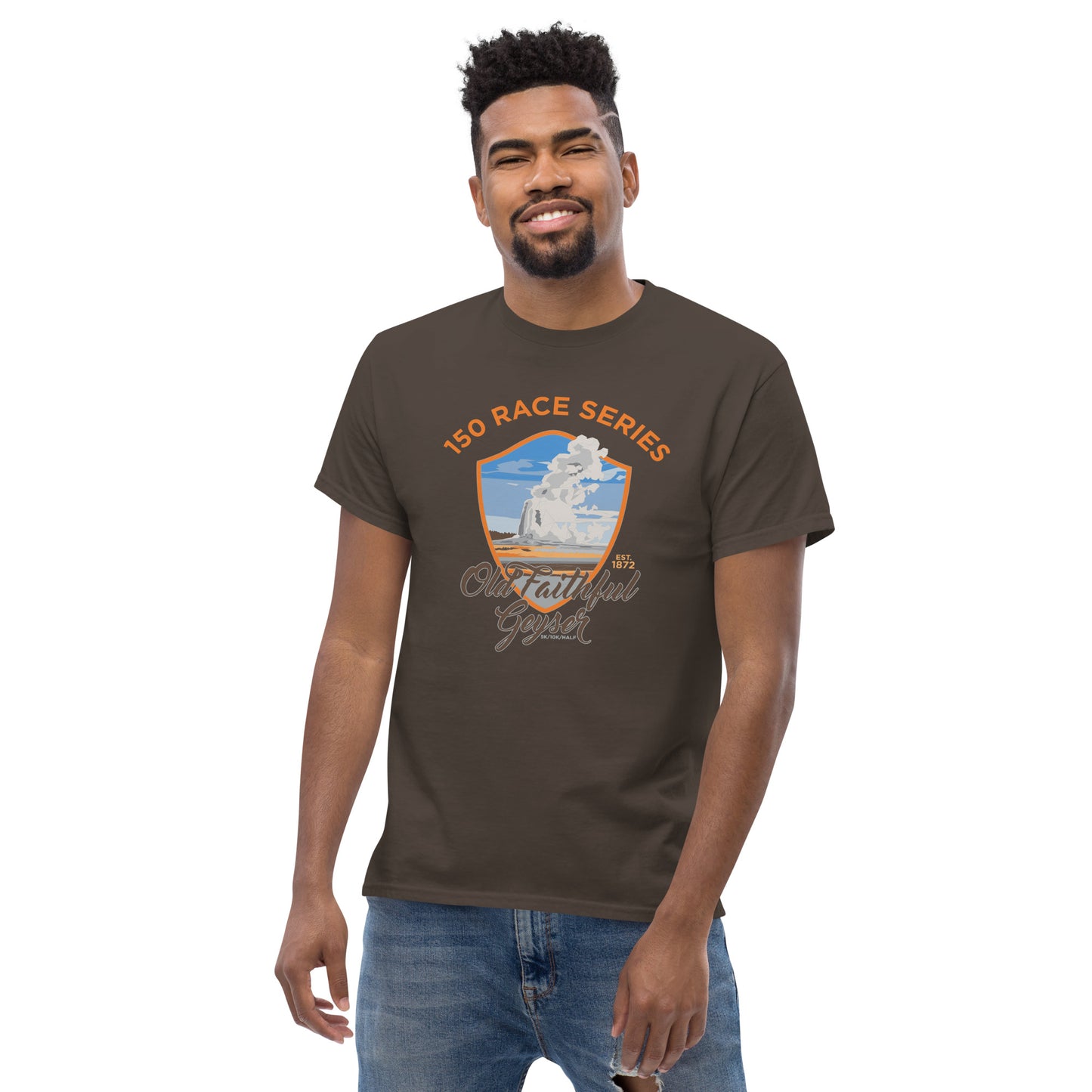 Classic Everyday Old Faithful Geyser Race Tee - 150 Years of Yellowstone