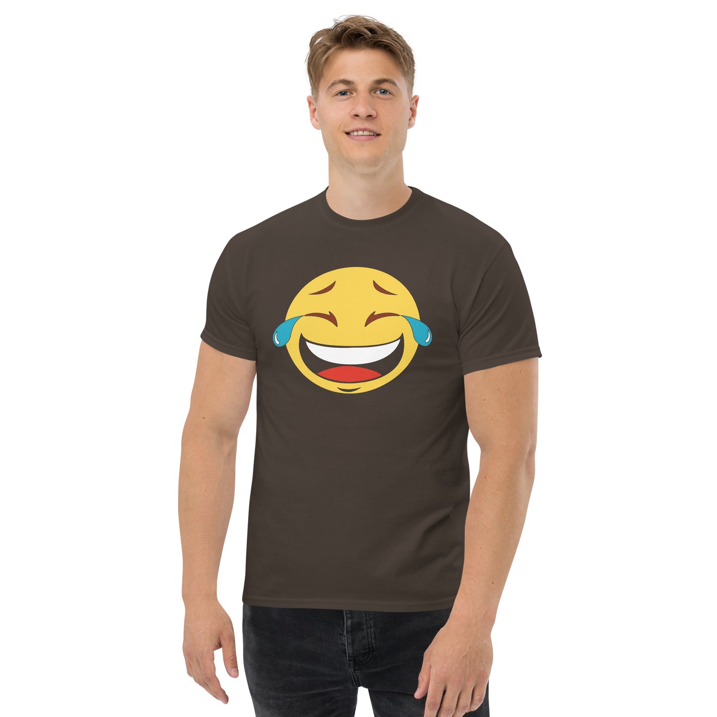 Classic Everyday Tears of Joy Emoji Race Tee