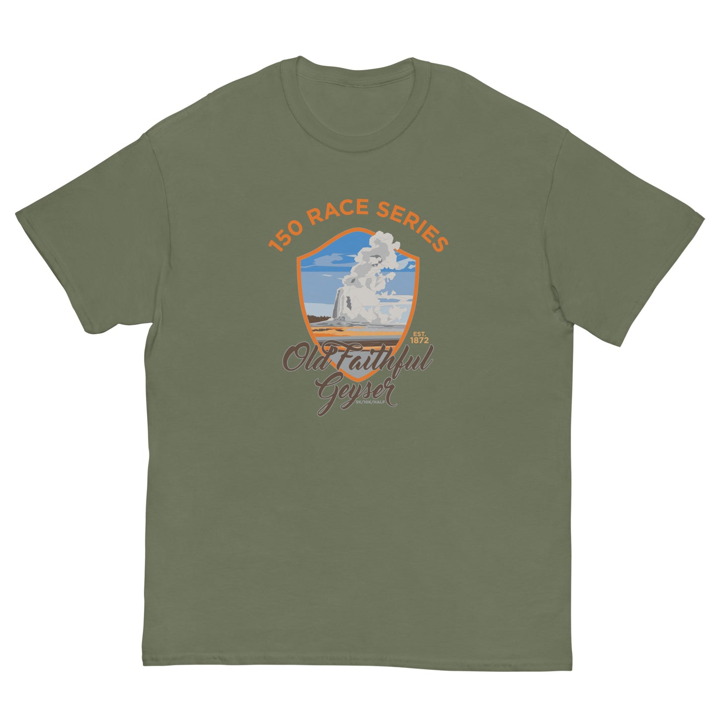 Classic Everyday Old Faithful Geyser Race Tee - 150 Years of Yellowstone