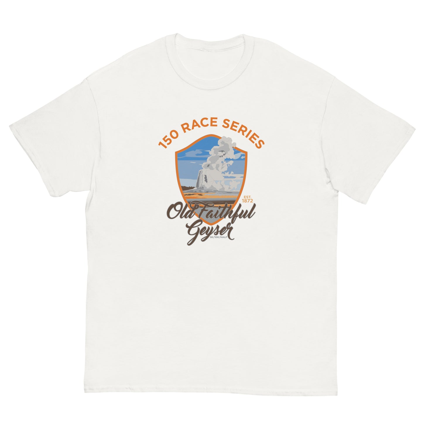 Classic Everyday Old Faithful Geyser Race Tee - 150 Years of Yellowstone