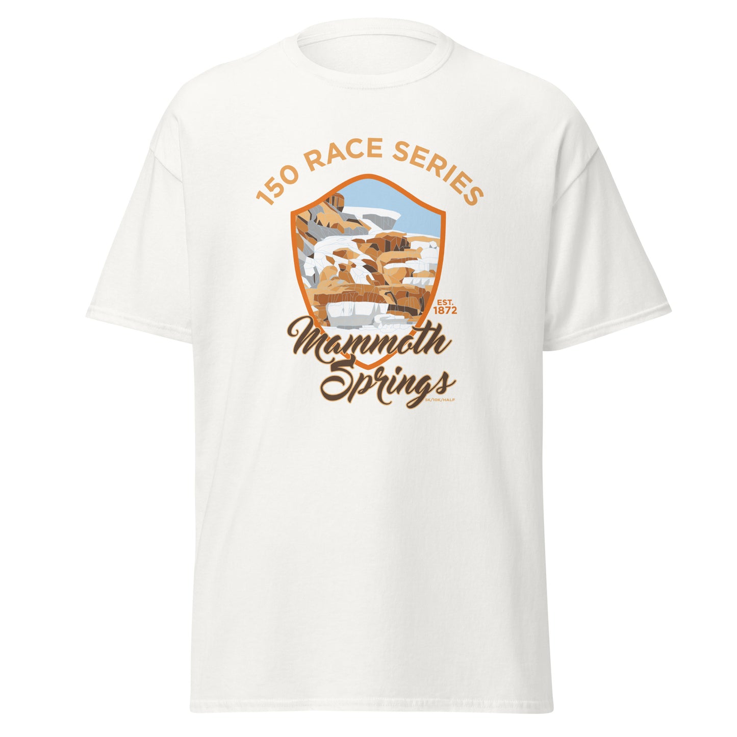 Classic Everyday Mammoth Hot Springs Race Tee - 150 Years of Yellowstone