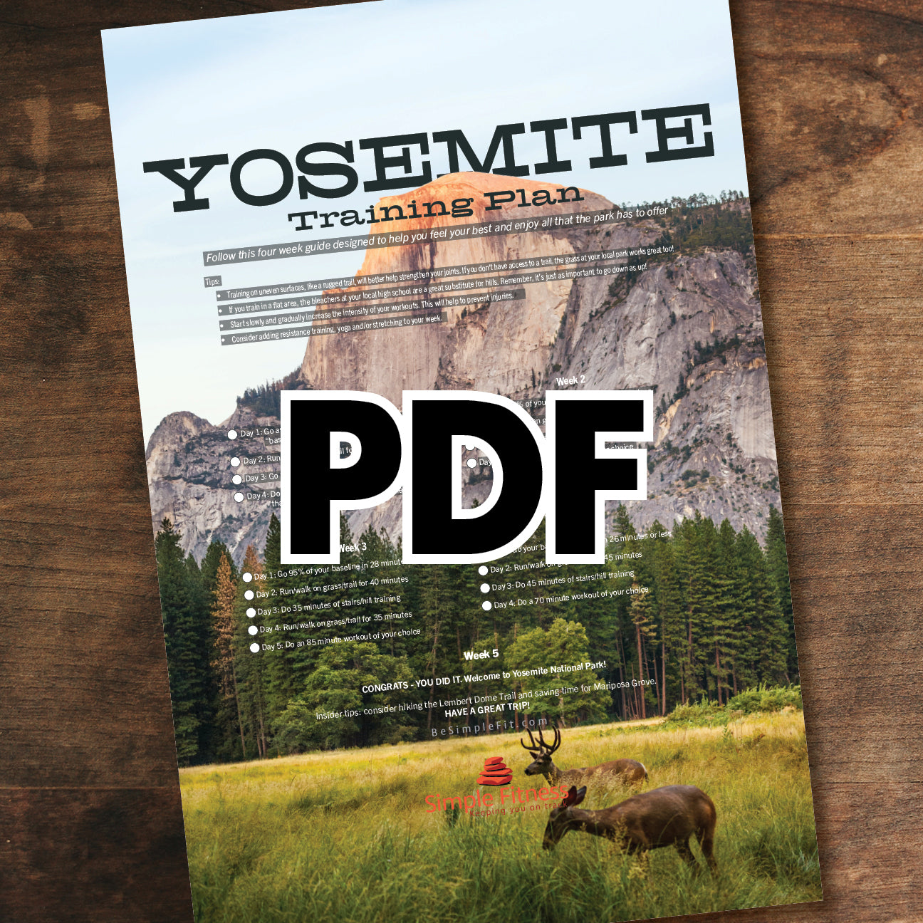 Yosemite National Park Training Plan Poster