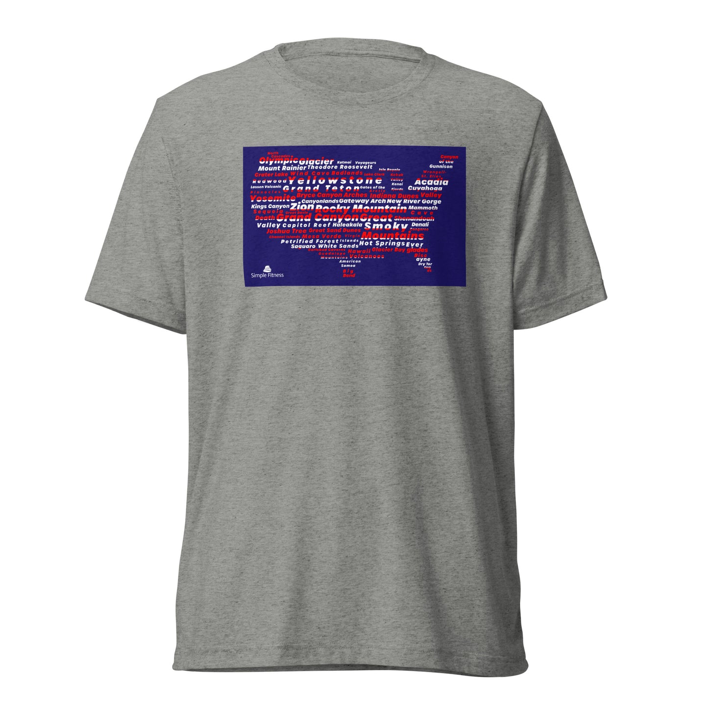 Premium Everyday All National Parks USA Red White & Blue Tee