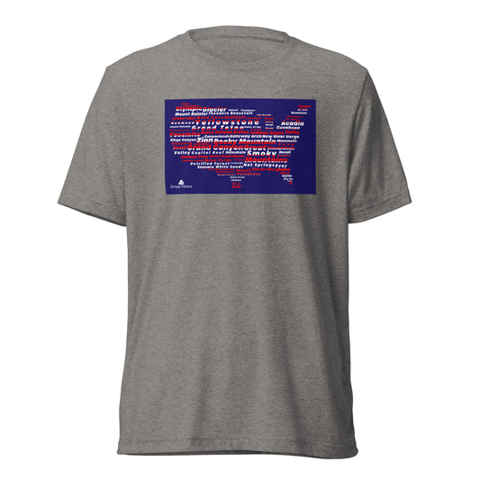 Premium Everyday All National Parks USA Red White & Blue Tee