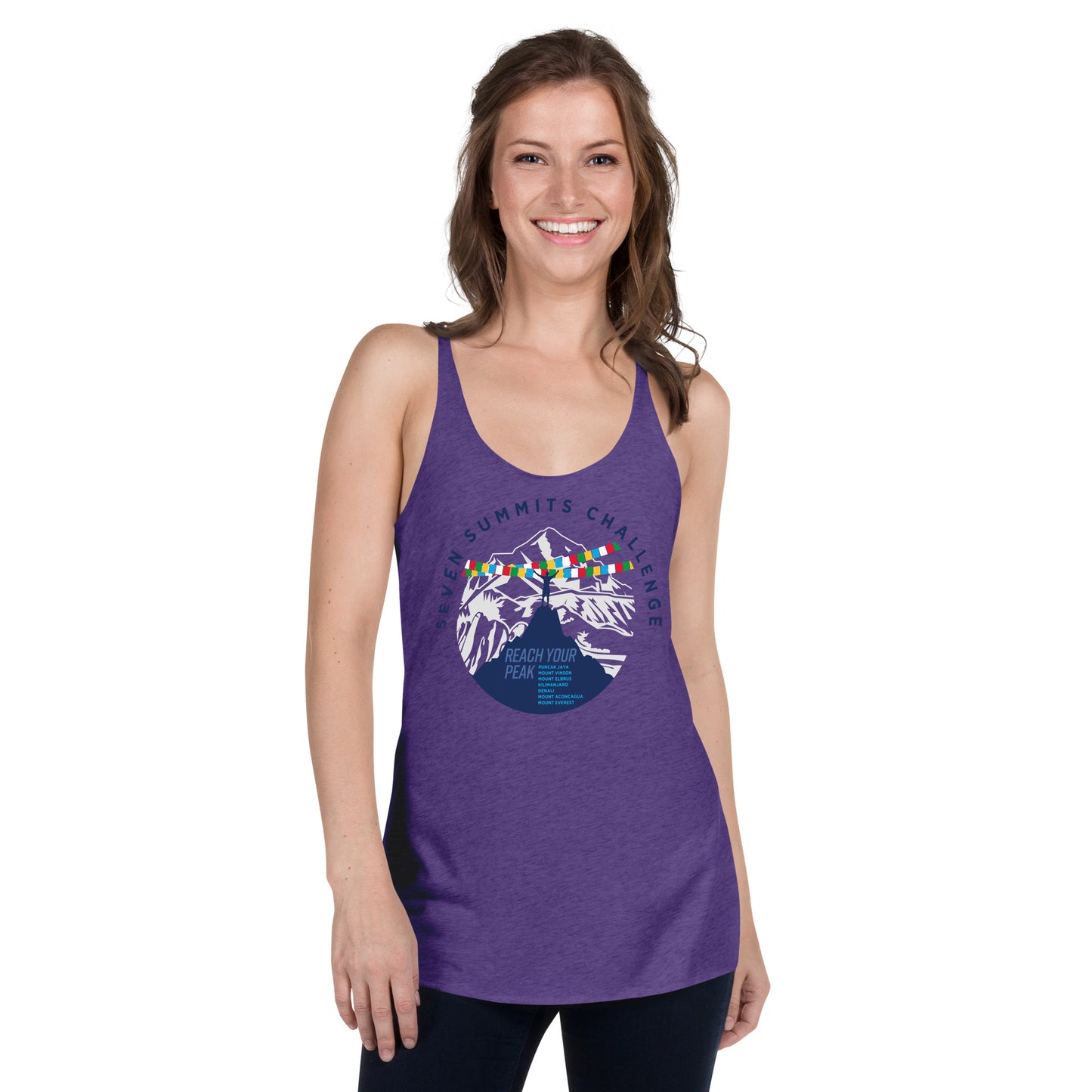 Premium Everyday Women's Reach Your Peak 7 Summits Challenge Racerback Tank