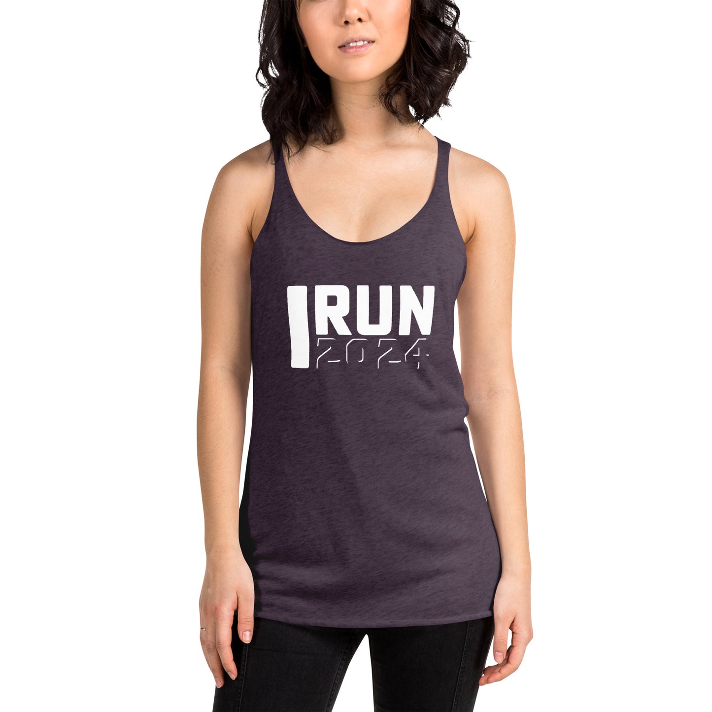 Premium Everyday Women's I Run 2024 Racerback Tank