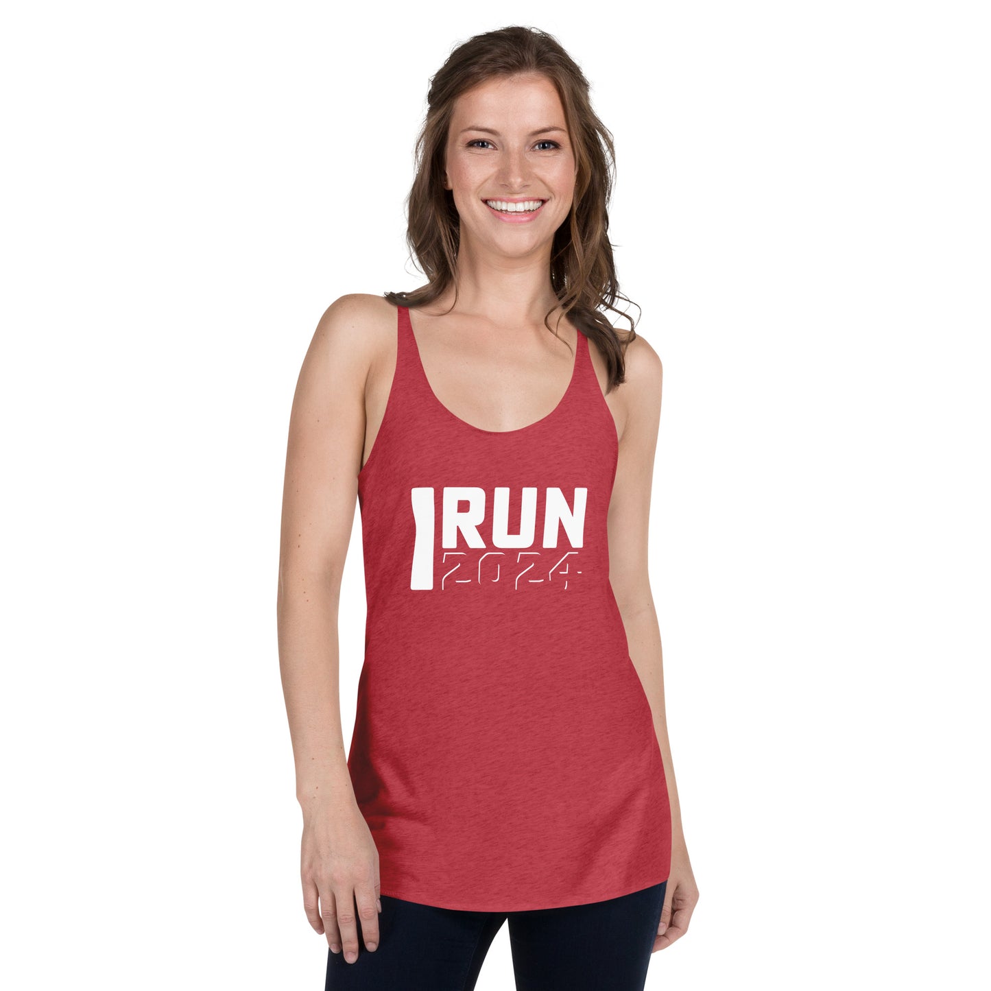 Premium Everyday Women's I Run 2024 Racerback Tank