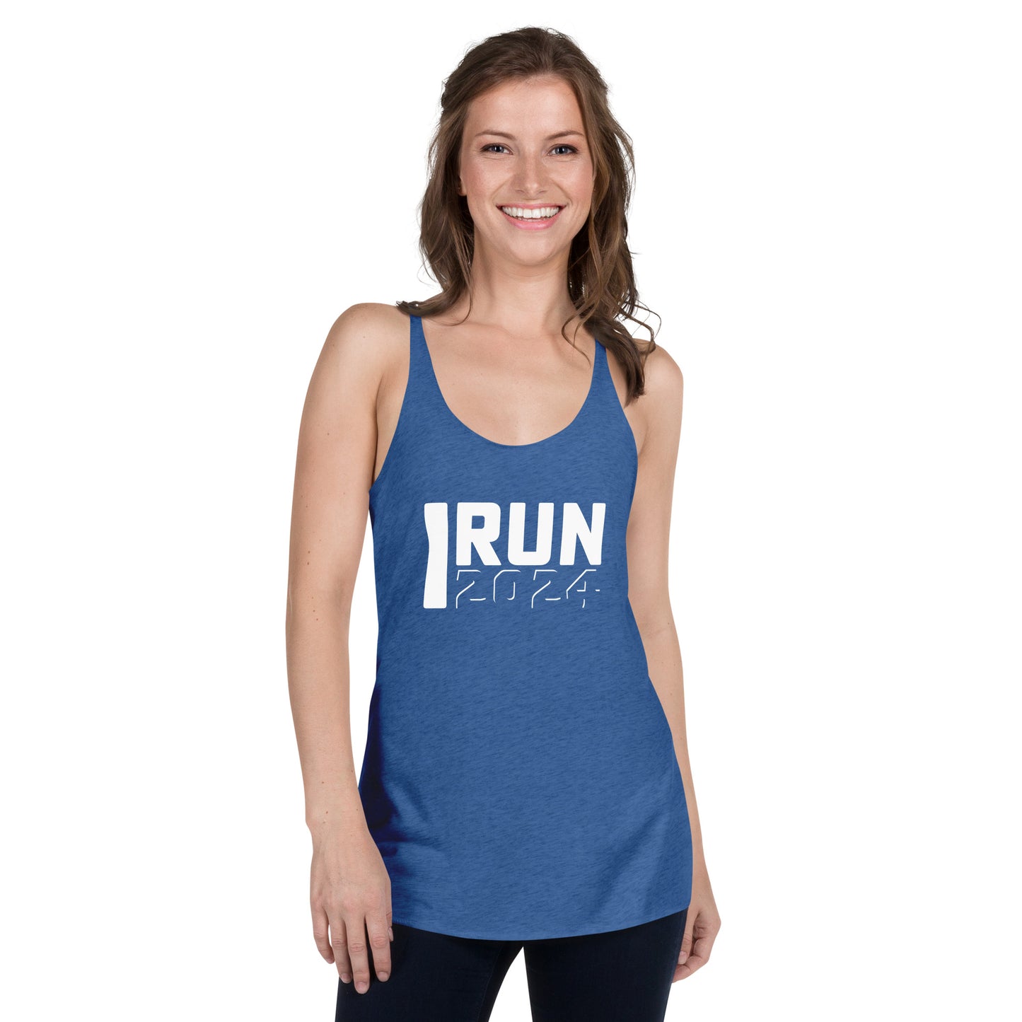 Premium Everyday Women's I Run 2024 Racerback Tank