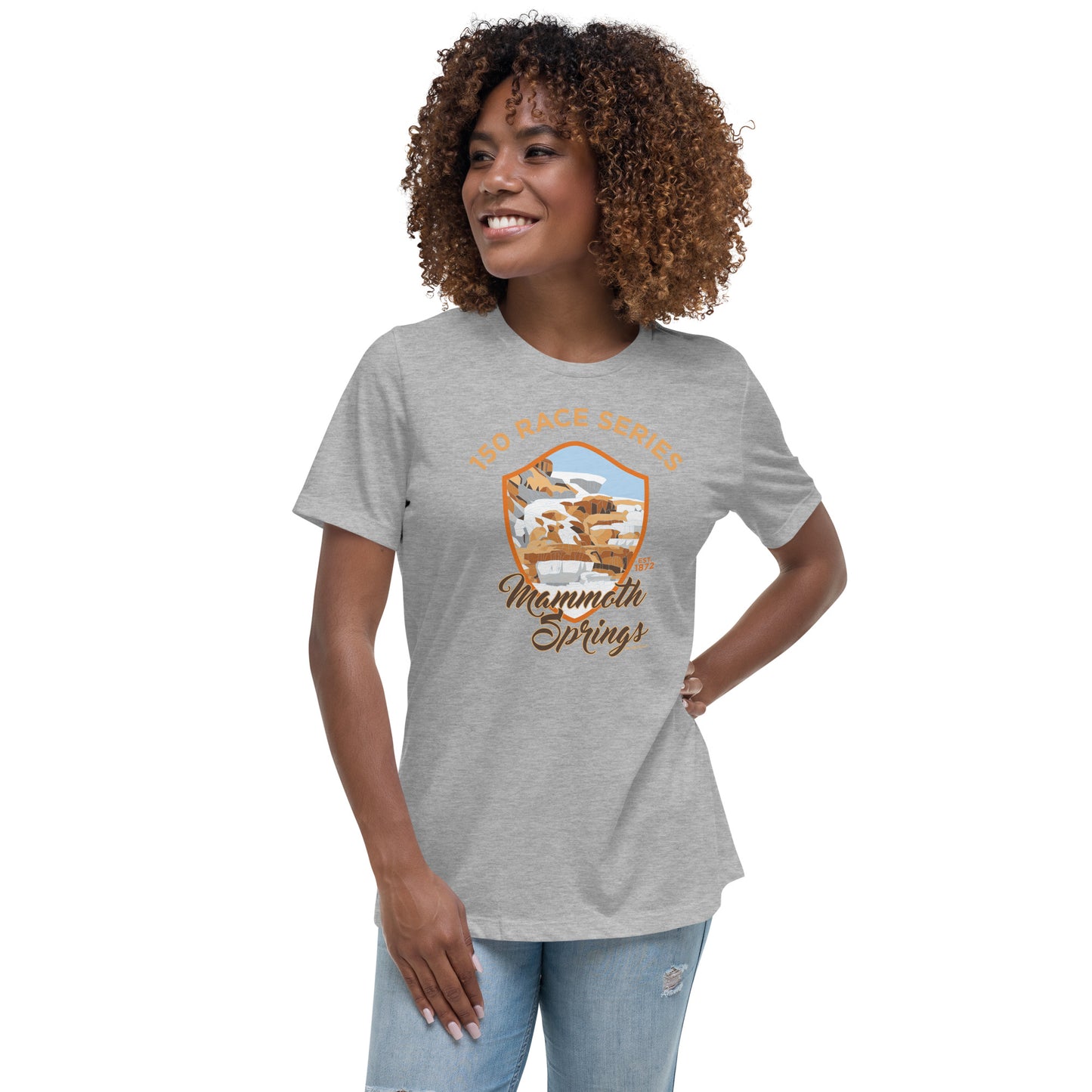 Premium Everyday Women's Mammoth Hot Springs Race Tee - 150 Years of Yellowstone