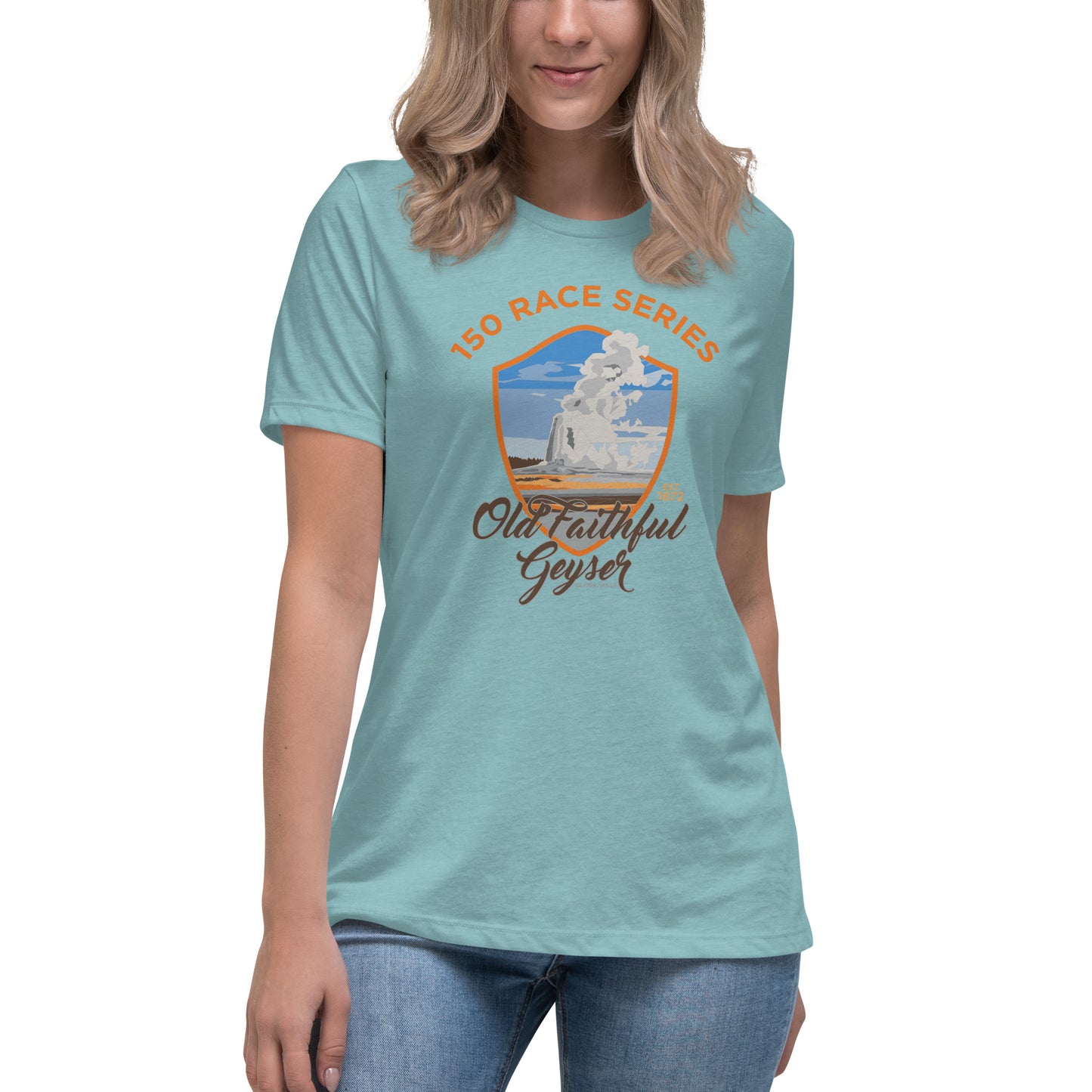 Premium Everyday Women's Old Faithful Geyser Race Tee - 150 Years of Yellowstone