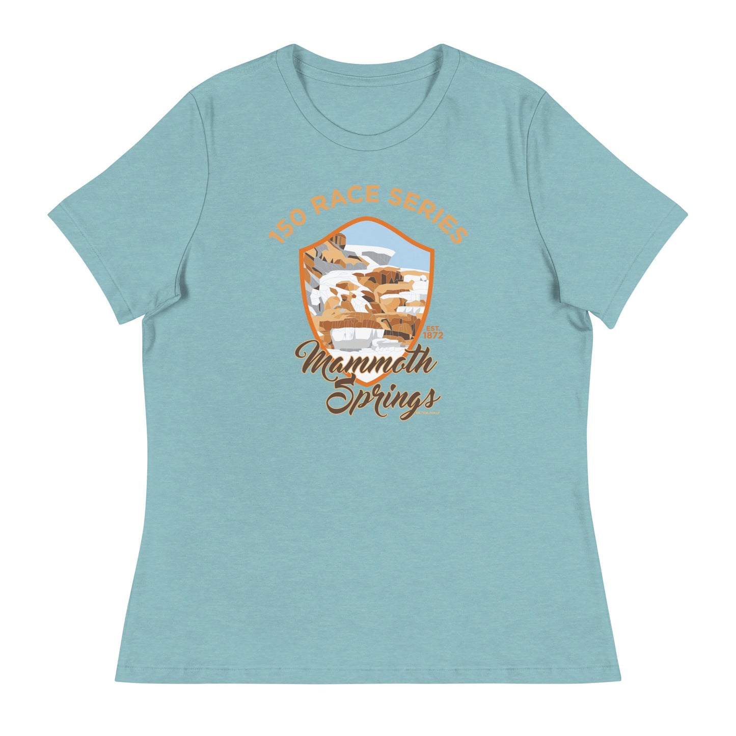 Premium Everyday Women's Mammoth Hot Springs Race Tee - 150 Years of Yellowstone