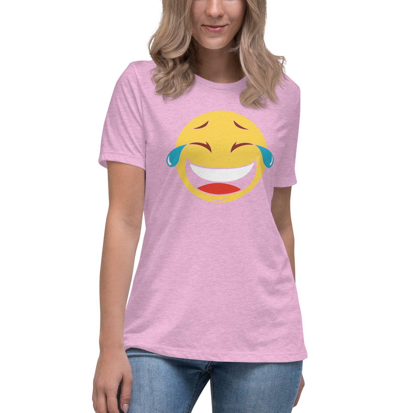 Premium Everyday Women's Tears of Joy Emoji Race Tee