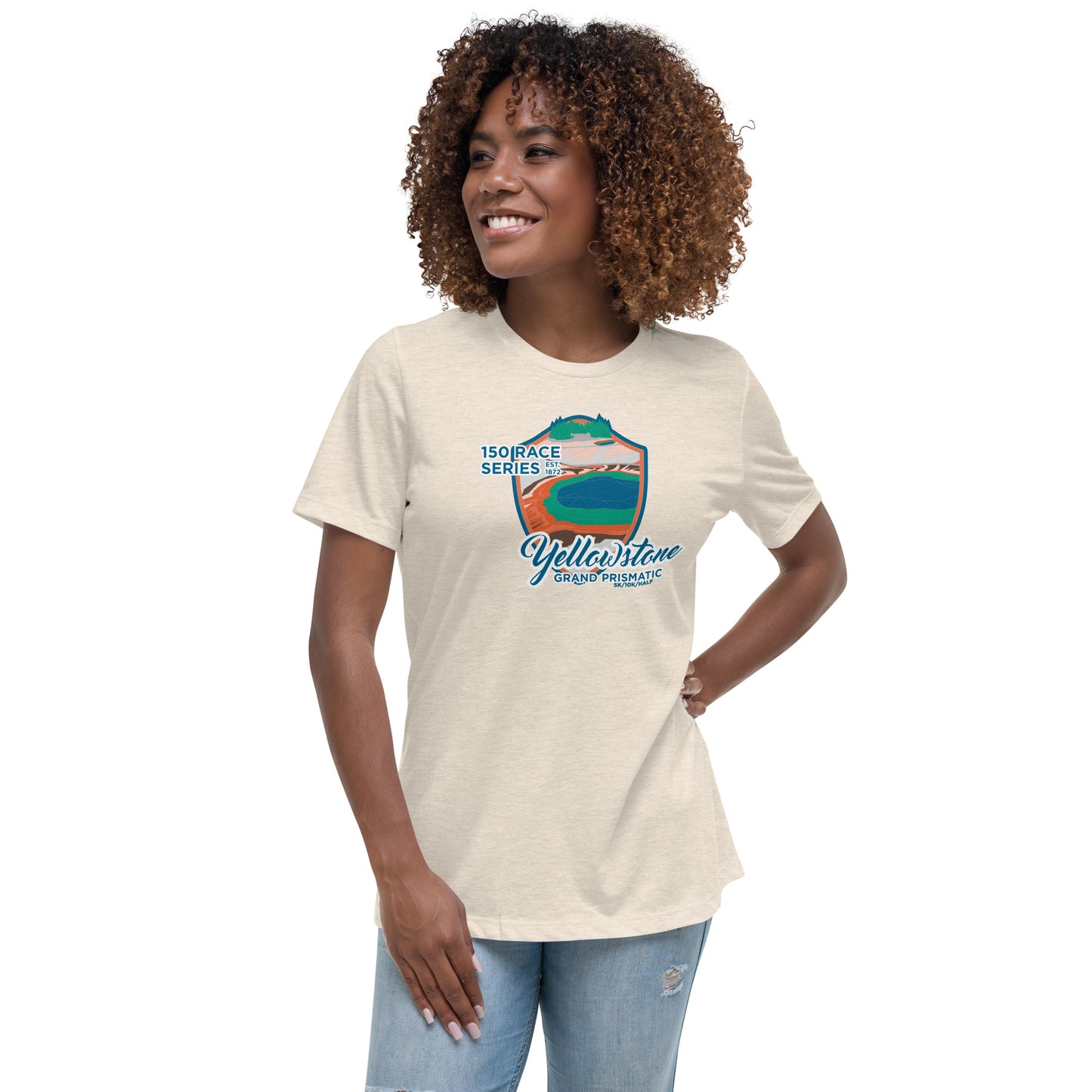 Premium Everyday Women's Grand Prismatic Race Tee - 150 Years of Yellowstone