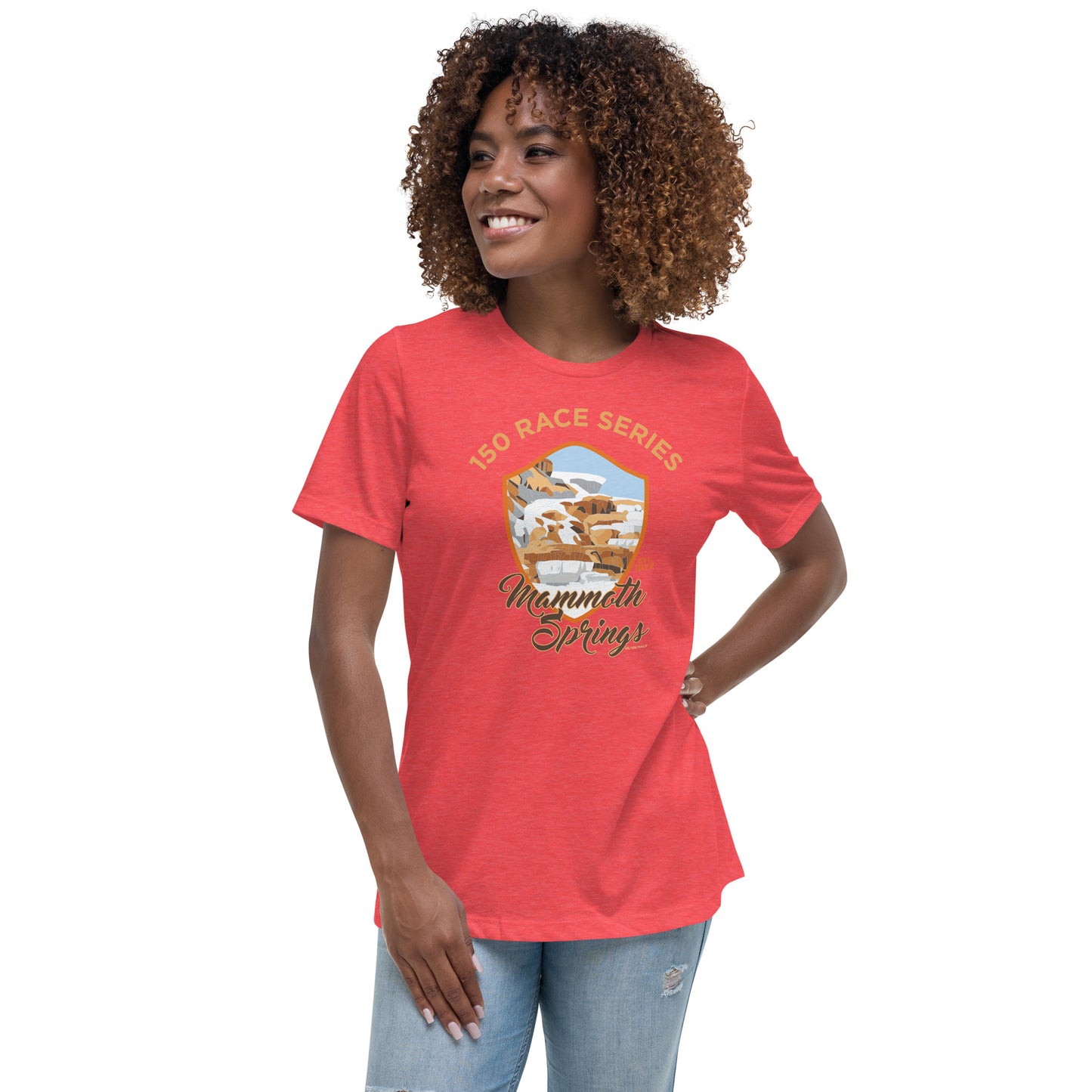 Premium Everyday Women's Mammoth Hot Springs Race Tee - 150 Years of Yellowstone