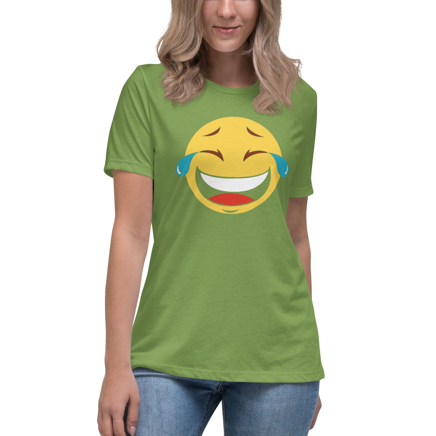 Premium Everyday Women's Tears of Joy Emoji Race Tee